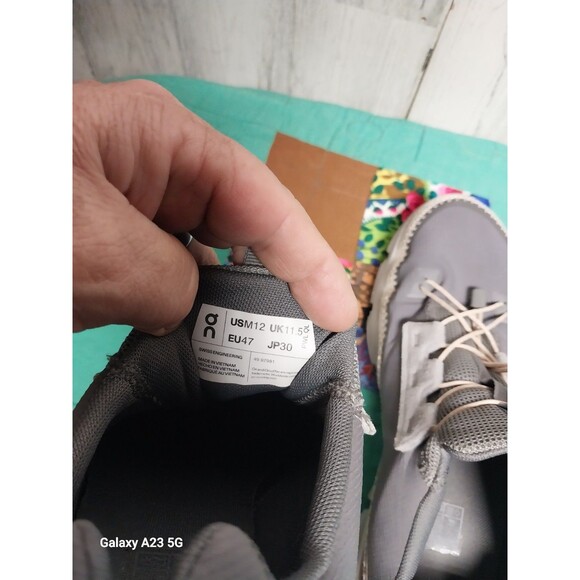 ON Running Cloud Away Size 12 Mens Asphalt / Ivory - Picture 3 of 9